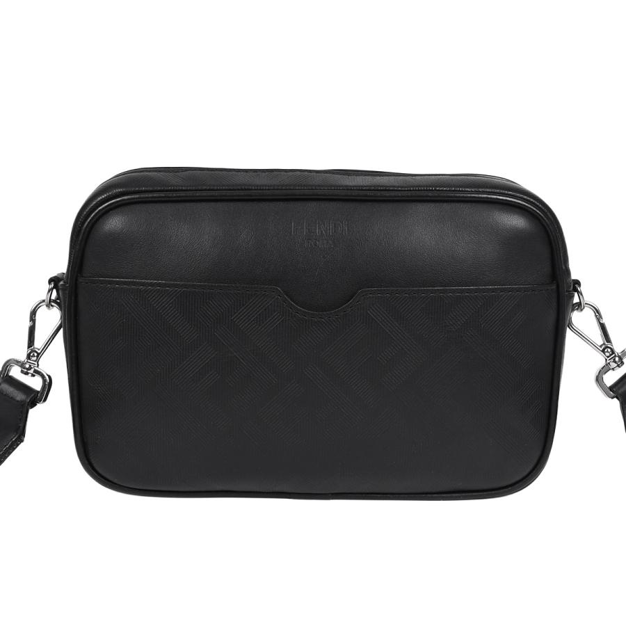 フェンディ FENDI ダイアゴナル カメラケース ズッカ FFロゴ ショルダーバッグ クロスボディ 斜め掛け メンズ レザー ブラック 黒 7M0286