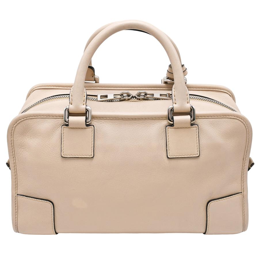 ロエベ LOEWE アナグラム アマソナ 28 Amazona ハンドバッグ レディース レザー ベージュ シルバー金具 352.30