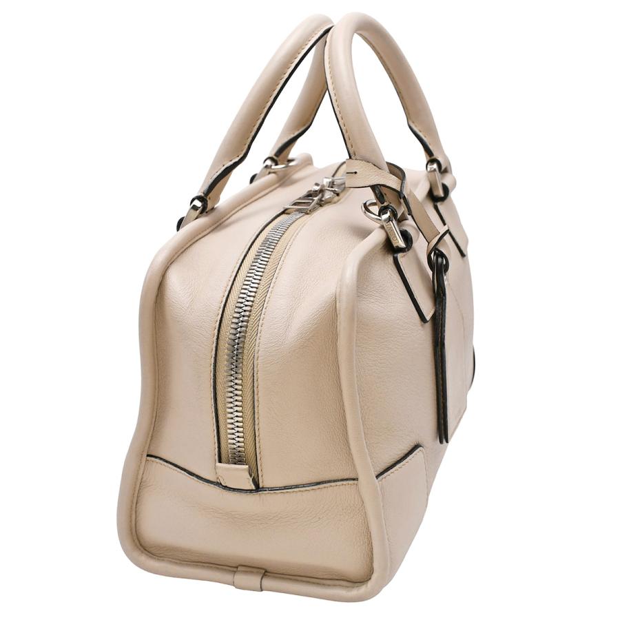 ロエベ LOEWE アナグラム アマソナ 28 Amazona ハンドバッグ レディース レザー ベージュ シルバー金具 352.30