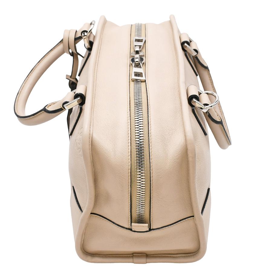 ロエベ LOEWE アナグラム アマソナ 28 Amazona ハンドバッグ レディース レザー ベージュ シルバー金具 352.30