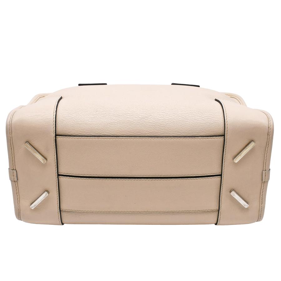 ロエベ LOEWE アナグラム アマソナ 28 Amazona ハンドバッグ レディース レザー ベージュ シルバー金具 352.30