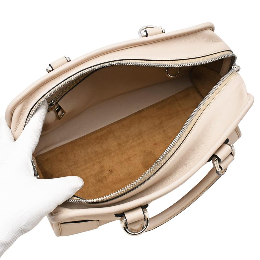 ロエベ LOEWE アナグラム アマソナ 28 Amazona ハンドバッグ レディース レザー ベージュ シルバー金具 352.30