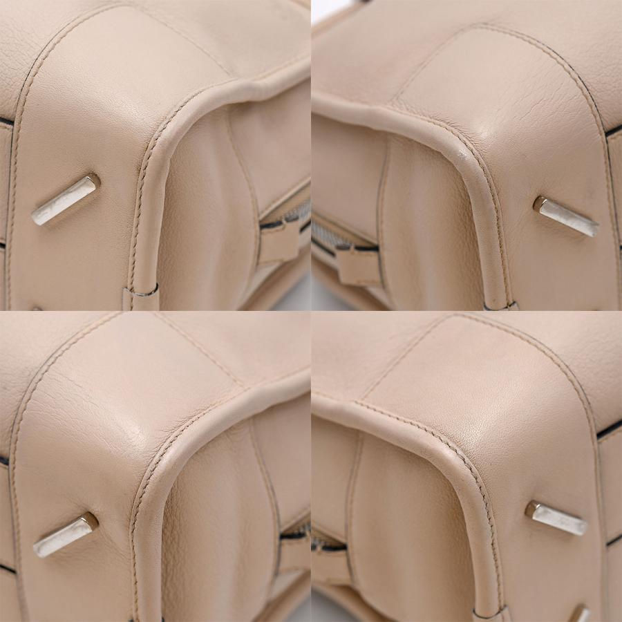 ロエベ LOEWE アナグラム アマソナ 28 Amazona ハンドバッグ レディース レザー ベージュ シルバー金具 352.30