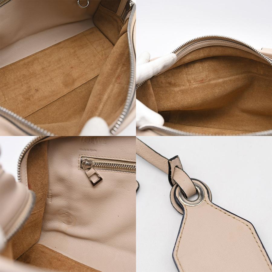 ロエベ LOEWE アナグラム アマソナ 28 Amazona ハンドバッグ レディース レザー ベージュ シルバー金具 352.30