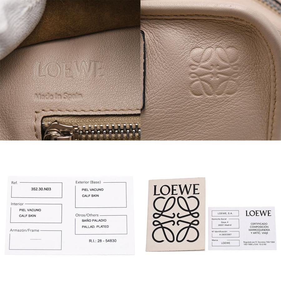 ロエベ LOEWE アナグラム アマソナ 28 Amazona ハンドバッグ レディース レザー ベージュ シルバー金具 352.30