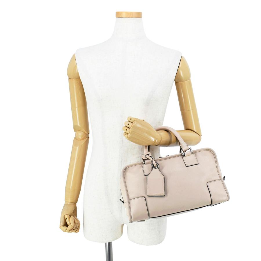 ロエベ LOEWE アナグラム アマソナ 28 Amazona ハンドバッグ レディース レザー ベージュ シルバー金具 352.30