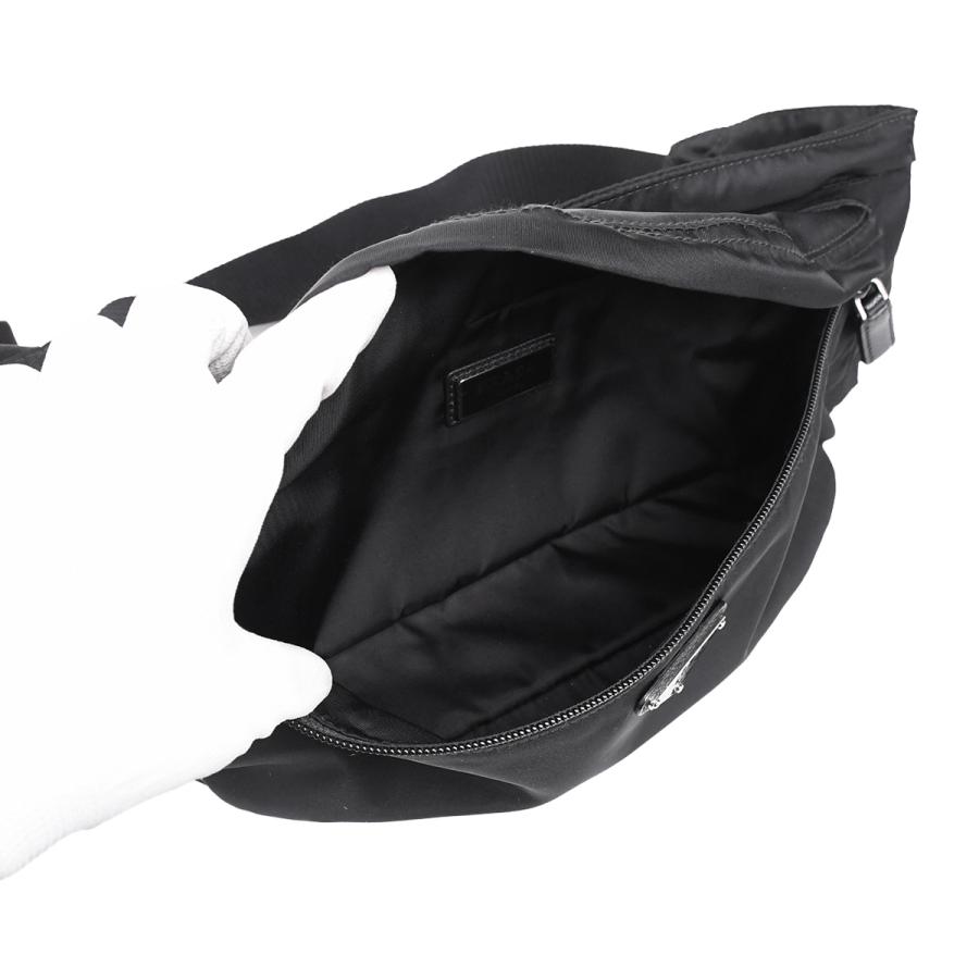【美品】プラダ ボディバッグ ウエストポーチ レザー×ナイロン 黒 2VL132 PRADA（プラダ） ボディバッグ トライアングルロゴ ウエストバッグ