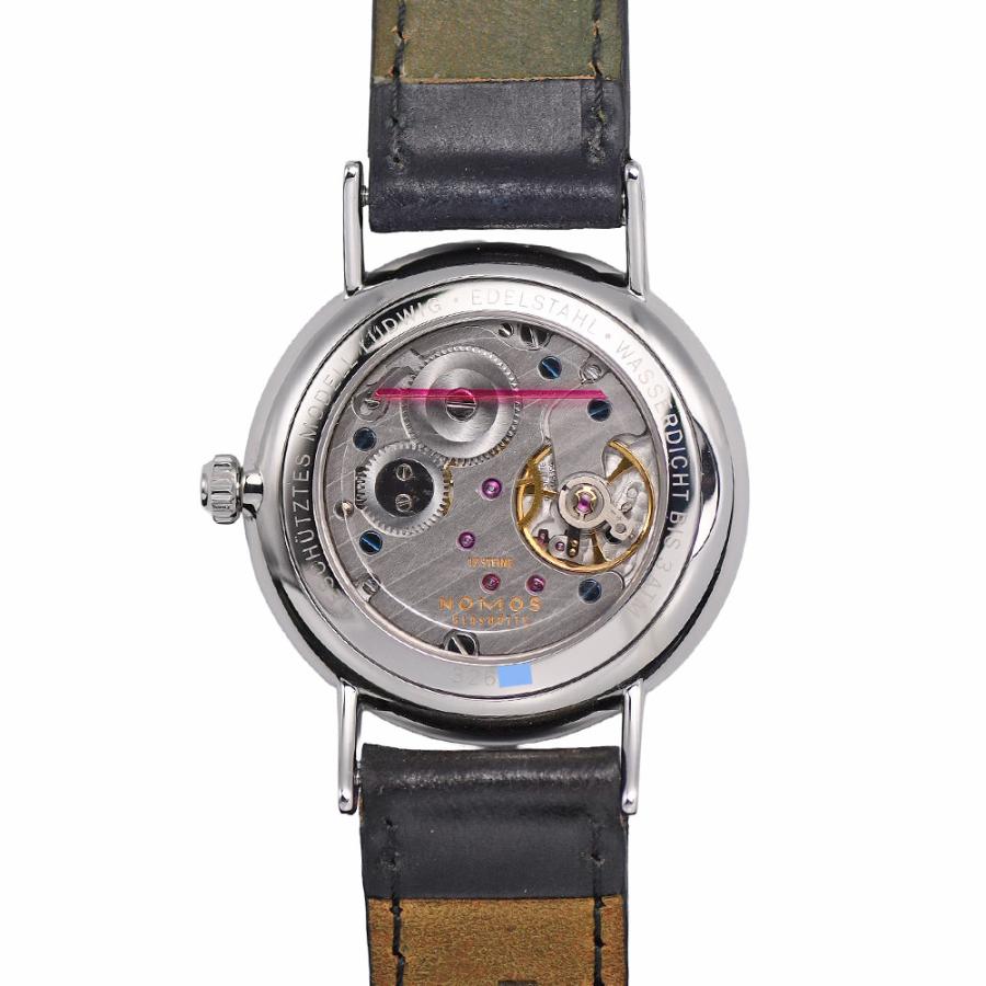 ノモス NOMOS ラドウィッグ 35mm メンズ 手巻き スモールセコンド SS/コードバンレザー ドイツ製 シルバー文字盤 LD1A2W2 新品同様の画像