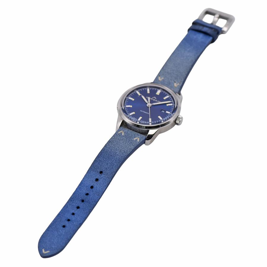 ノルケイン NORQAIN フリーダム 60 オートマティック 42mm メンズ 100m防水 SS/レザー ブルー文字盤 N2000S02A/A201/20LO.18S 中古の画像