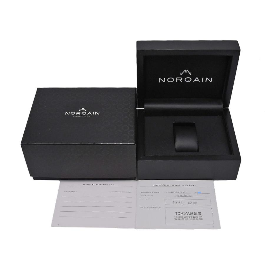 ノルケイン NORQAIN フリーダム 60 オートマティック 42mm メンズ 100m防水 SS/レザー ブルー文字盤 N2000S02A/A201/20LO.18S 中古の画像