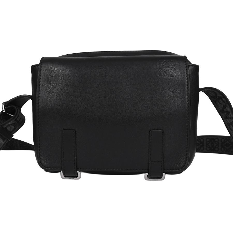 ロエベ LOEWE ミリタリー メッセンジャーバッグ XS ショルダーバッグ クロスボディ メンズ アナグラム ジャガード レザー ブラック 黒 B553A72X27の画像