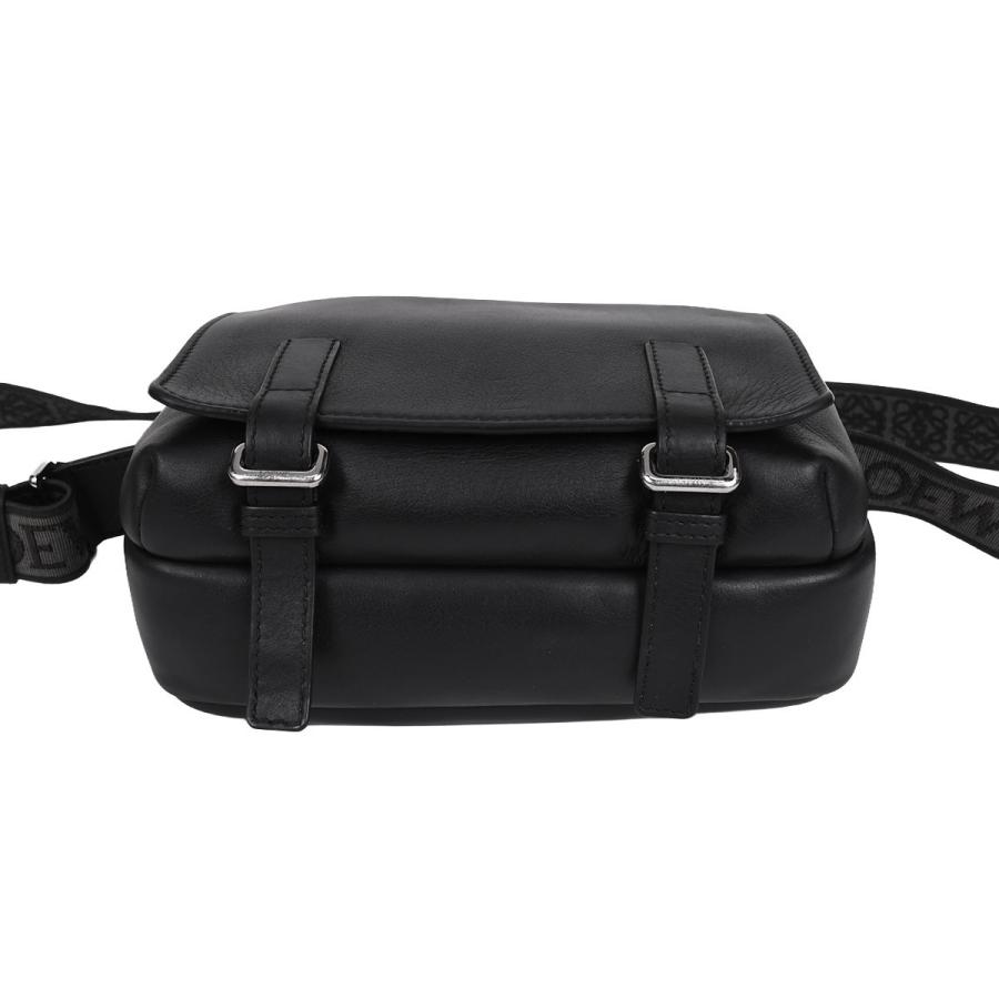 ロエベ LOEWE ミリタリー メッセンジャーバッグ XS ショルダーバッグ クロスボディ メンズ アナグラム ジャガード レザー ブラック 黒 B553A72X27の画像