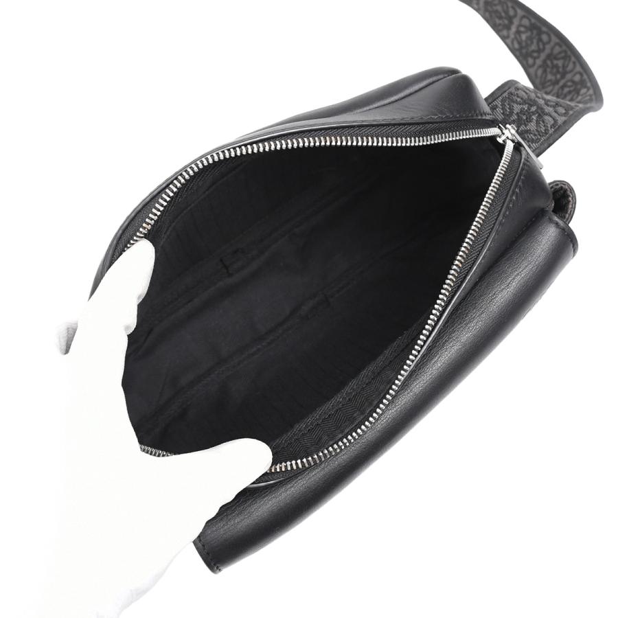 ロエベ LOEWE ミリタリー メッセンジャーバッグ XS ショルダーバッグ クロスボディ メンズ アナグラム ジャガード レザー ブラック 黒 B553A72X27の画像