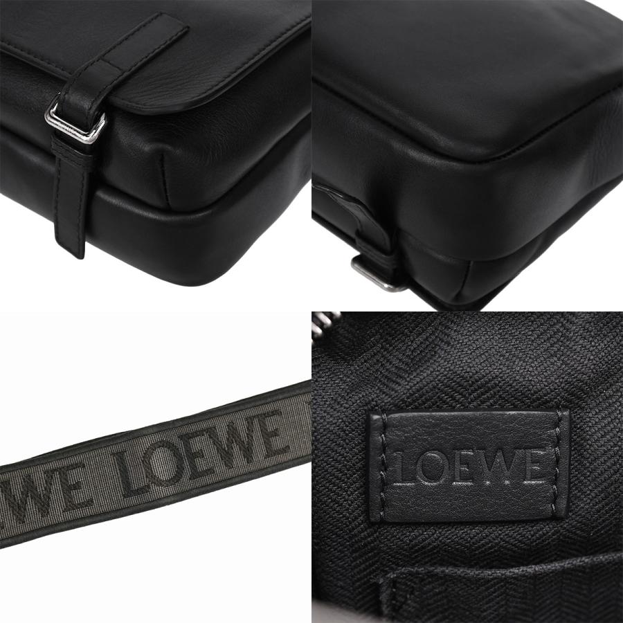 ロエベ LOEWE ミリタリー メッセンジャーバッグ XS ショルダーバッグ クロスボディ メンズ アナグラム ジャガード レザー ブラック 黒 B553A72X27の画像