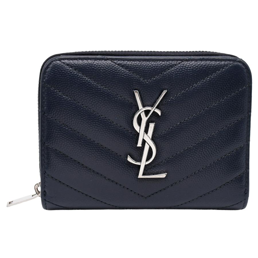 SAINT LAURENT サンローラン PARIS コンパクト ジップウォレット 二