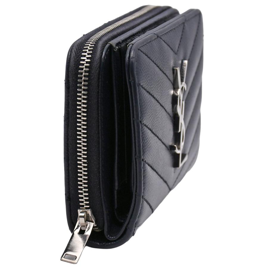 SAINT LAURENT サンローラン PARIS コンパクト ジップウォレット 二