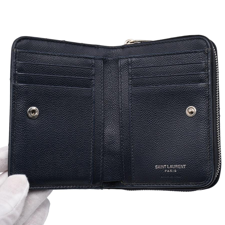 SAINT LAURENT サンローラン PARIS コンパクト ジップウォレット 二