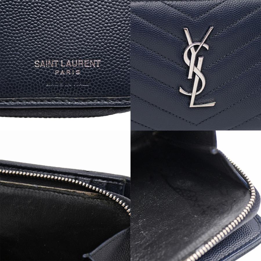 SAINT LAURENT サンローラン PARIS コンパクト ジップウォレット 二