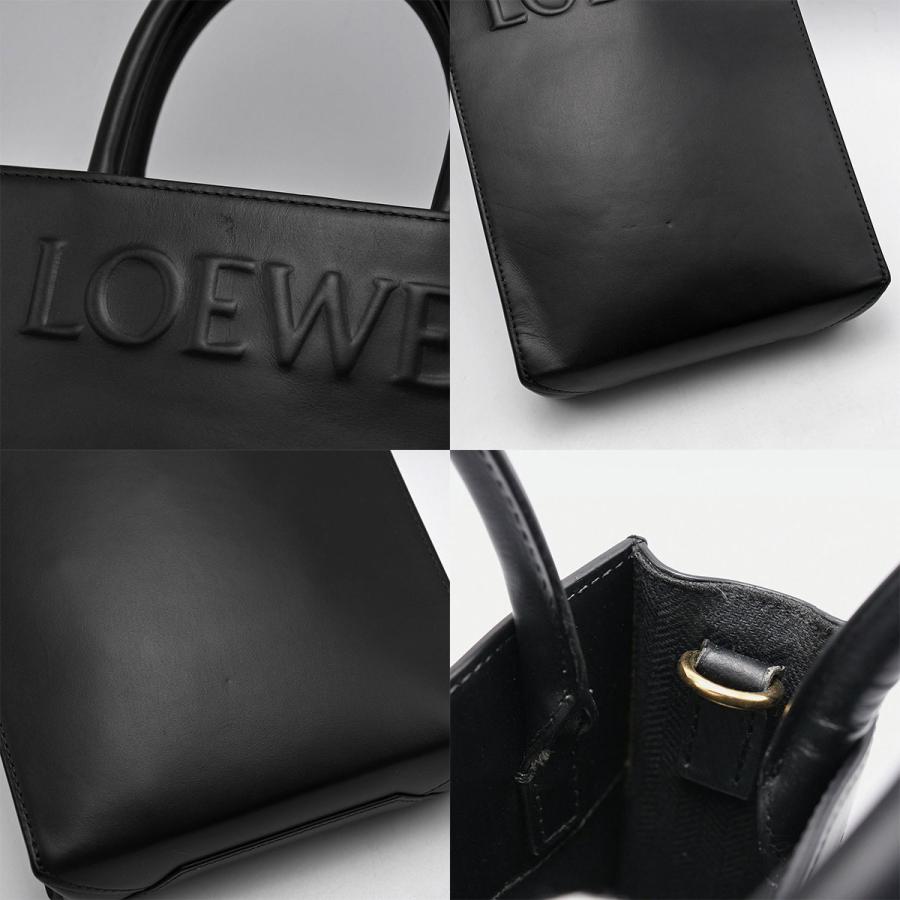 ロエベ LOEWE スタンダード  A5 トート 2way ハンドバッグ ショルダーバッグ ロゴ レザー ブラック 黒 A933S30X01の画像