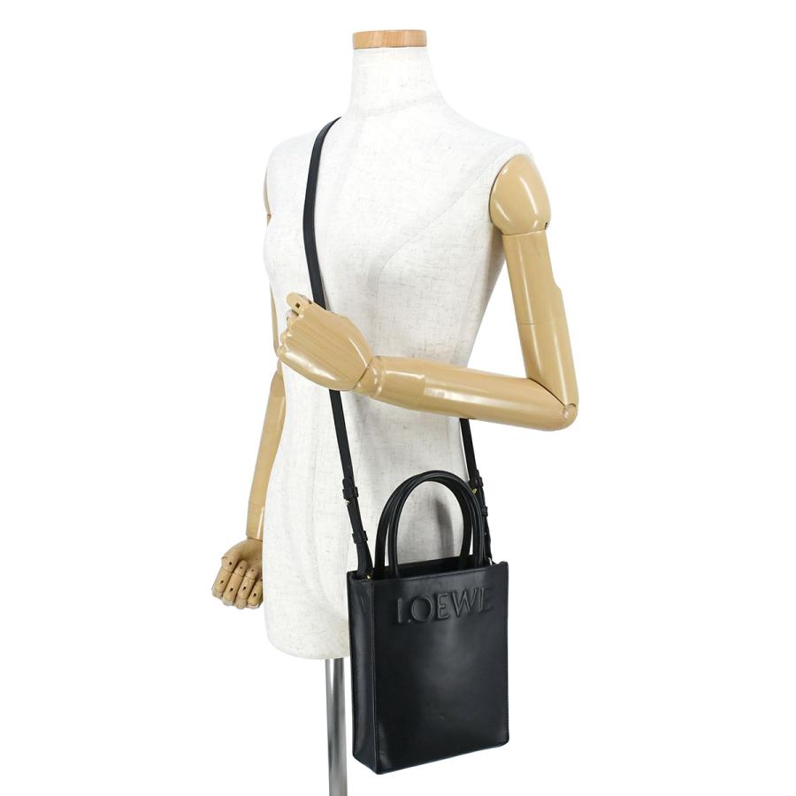 ロエベ LOEWE スタンダード  A5 トート 2way ハンドバッグ ショルダーバッグ ロゴ レザー ブラック 黒 A933S30X01の画像
