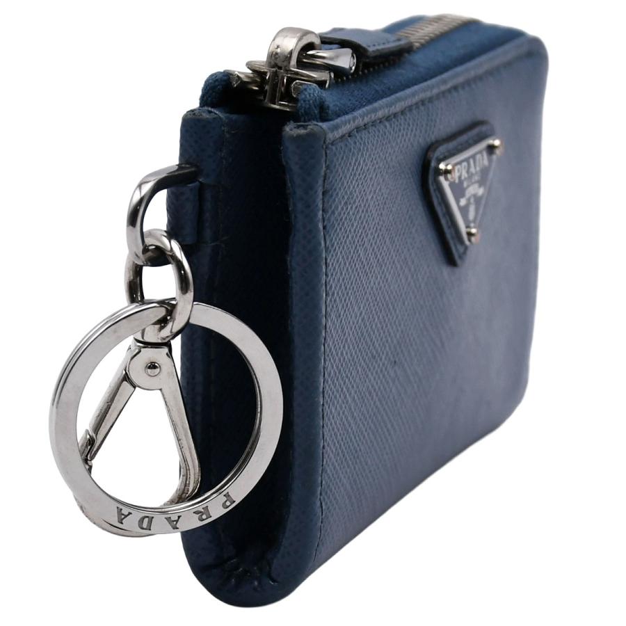 PRADA 2TT085 ケース　キーリング付き　ブラック　トライアングル PRADA（プラダ） ミニポーチ コインケース カードケース キーリング