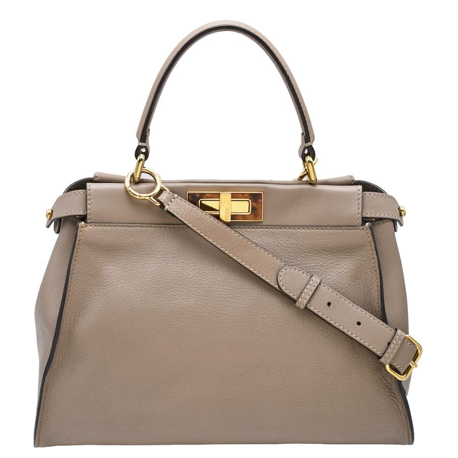 FENDI ピーカブー　ミディアム　ブラウン　タン　2WAYハンドバッグ FENDI（フェンディ） ピーカブー ミディアム 2way ハンドバッグ