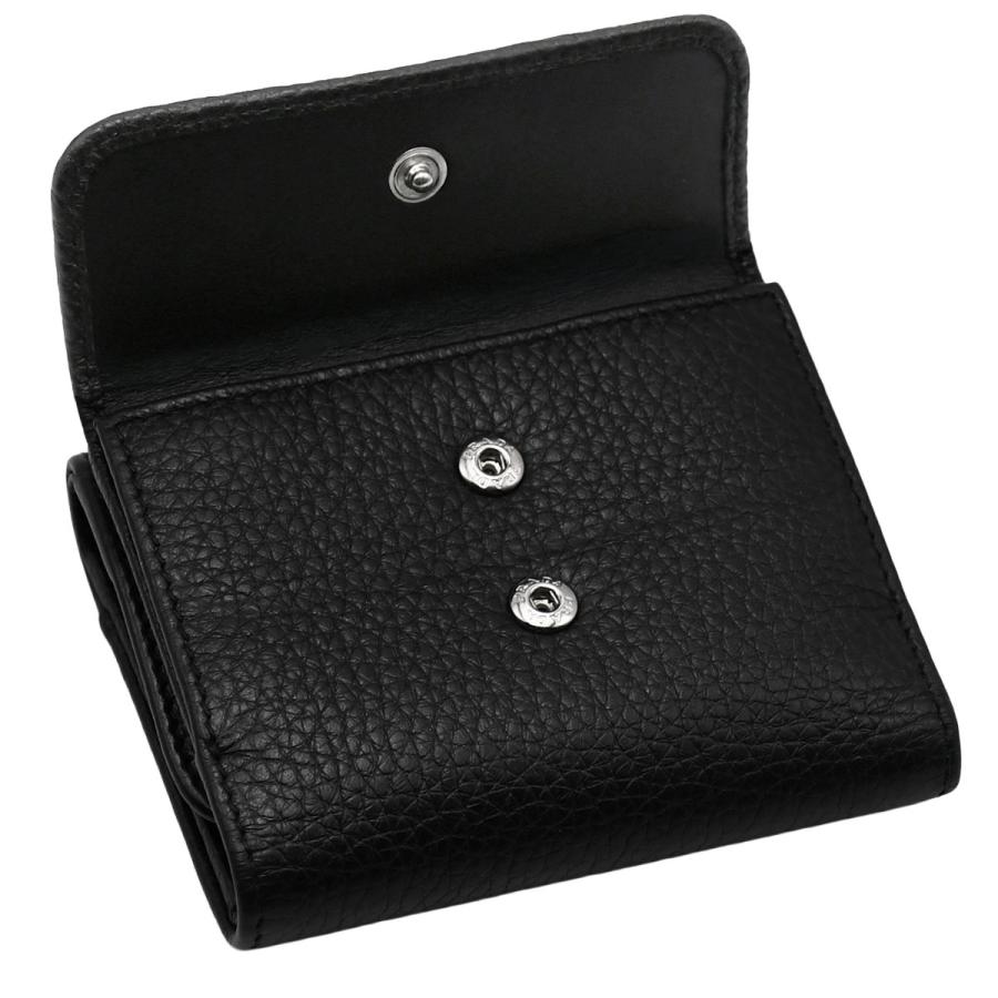 良品 PRADA プラダ 三つ折り財布 コンパクトウォレット レザー ロゴ 黒 PRADA（プラダ） ヴィッテロダイノ レタリングロゴ 三つ折り 財布 小物