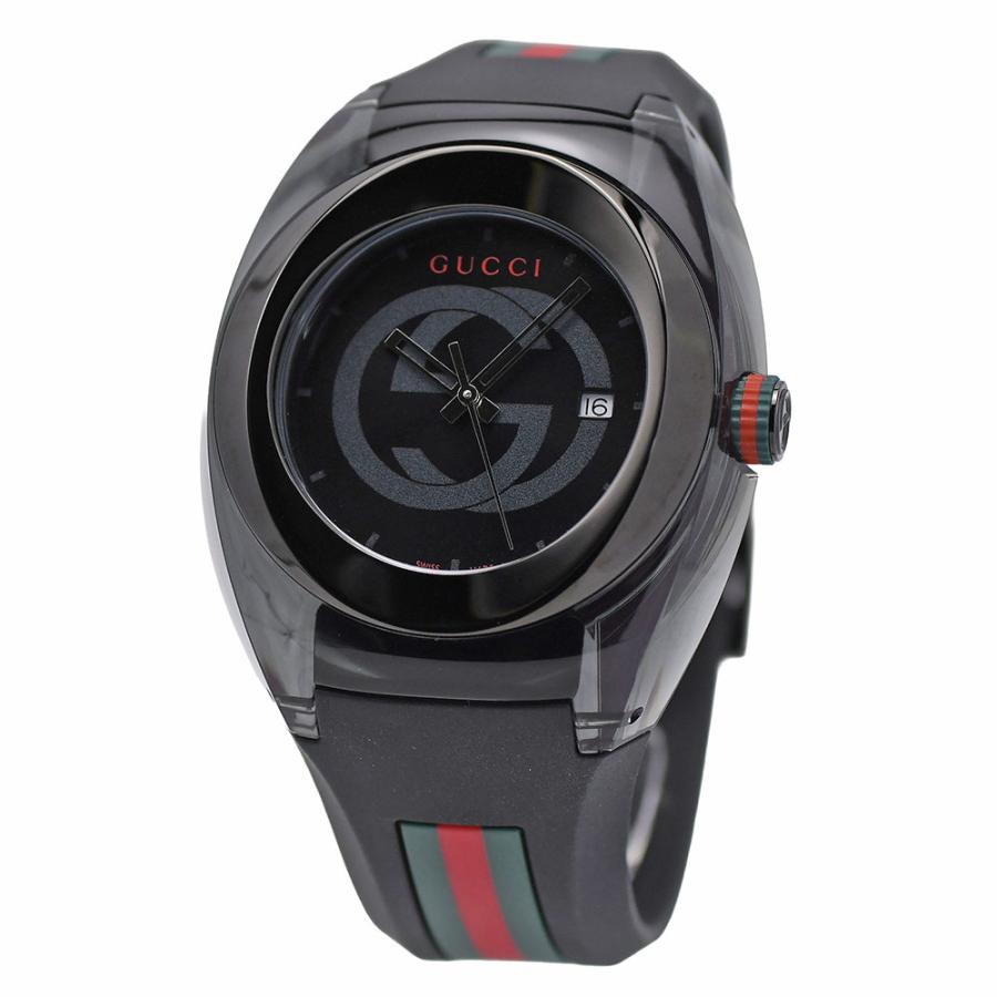 【箱付】グッチ　137.1 シンク　腕時計　シェリーライン　メンズ　GG 黒 GUCCI（グッチ） SYNC シンク 137.1 メンズ クォーツ ブラック