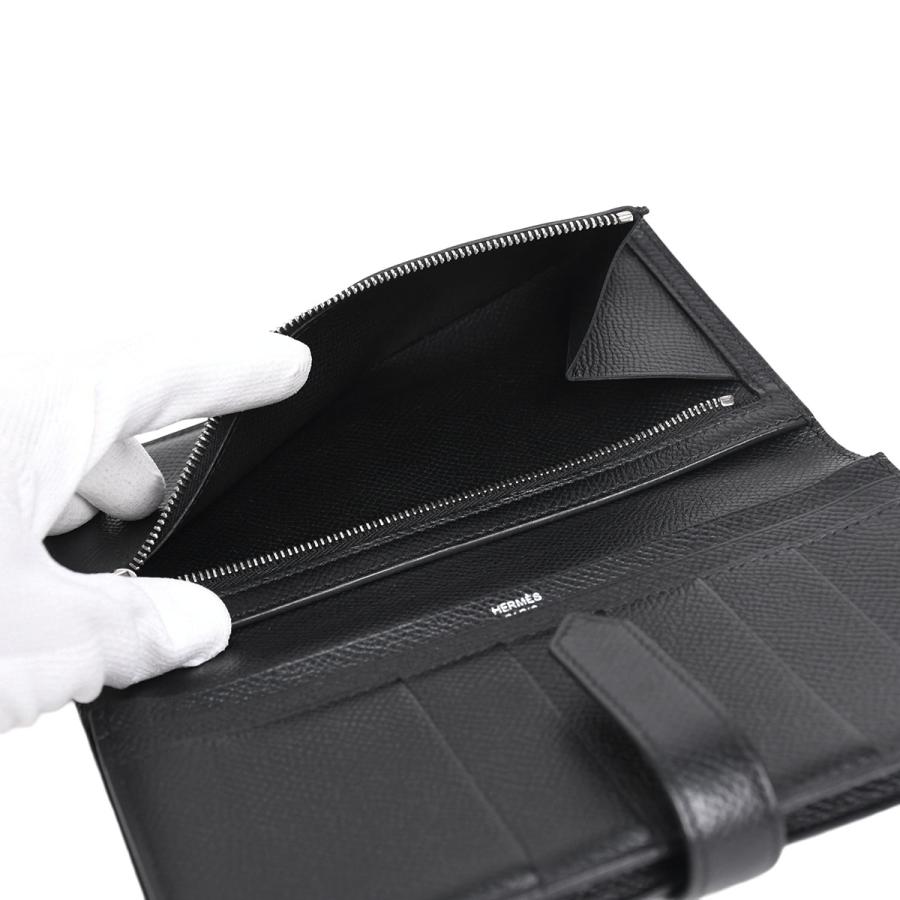 【美品】エルメス ベアン スフレ 二つ折り長財布 エプソン ブラック HERMES（エルメス） ベアンスフレ 二つ折り 長財布 レディース メンズ