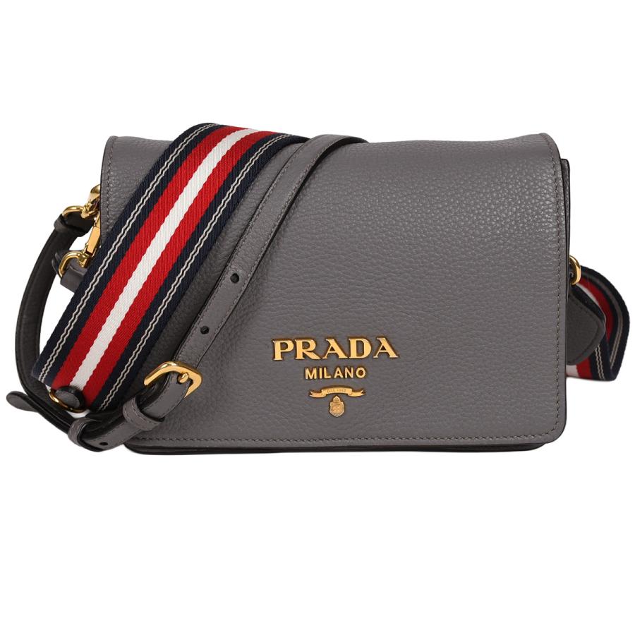 u90 プラダ　ロゴ金具　ヴィッテロ　グレー　レザー　2wayショルダーバッグ. PRADA（プラダ） ロゴ ショルダーバッグ クロスボディ 斜め掛け ヴィッ