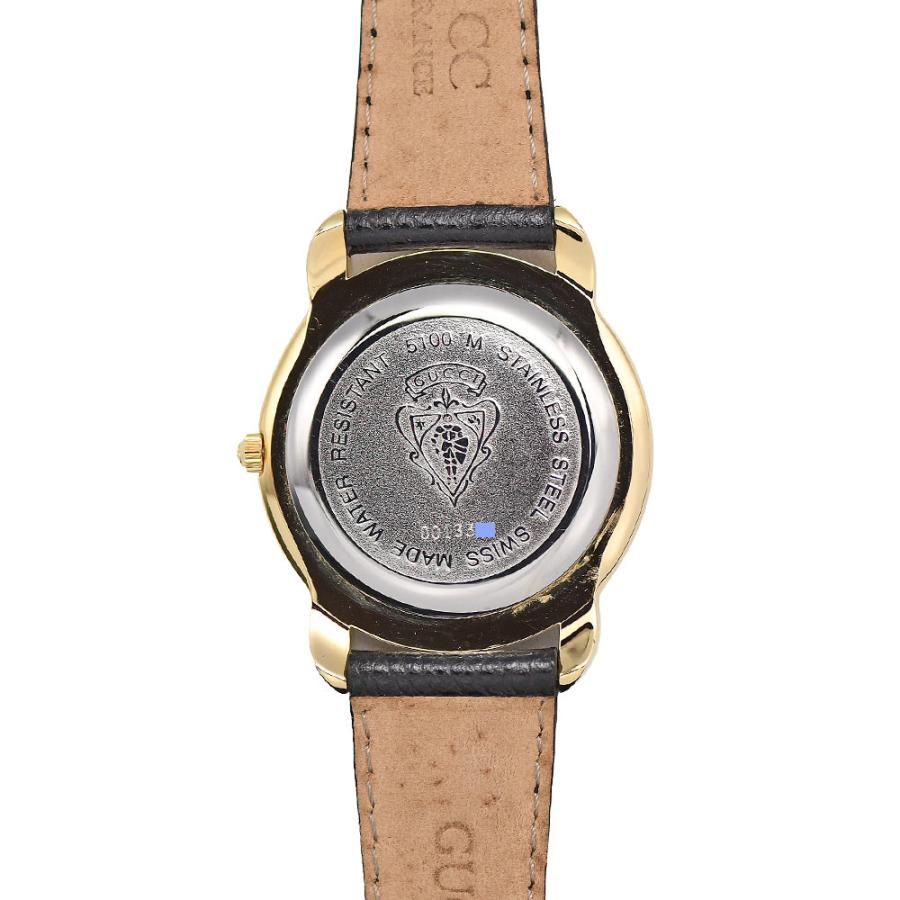 GUCCI 腕時計 5100M クォーツ ゴールド ブラック 稼動品 GUCCI（グッチ） 5100M メンズ クォーツ ラウンド GP/レザー ゴールド
