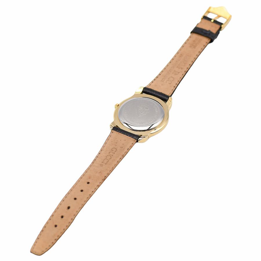 GUCCI 腕時計 5100M クォーツ ゴールド ブラック 稼動品 GUCCI（グッチ） 5100M メンズ クォーツ ラウンド GP/レザー ゴールド