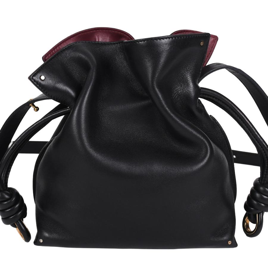 美品 LOEWE ショルダーバッグ アナグラム ブラック レザー 保存袋 LOEWE（ロエベ） アナグラム フラメンコ ノット スモール ショルダー