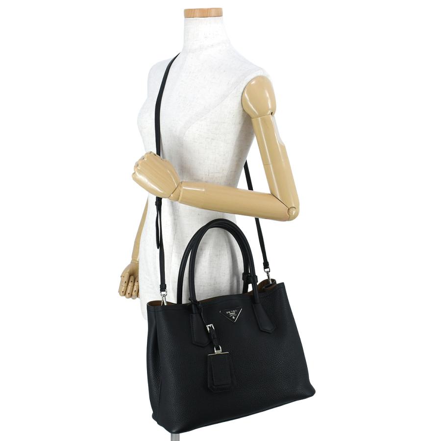 PRADA SOFTLUXハンドバッグ ブラック 2WAY PRADA（プラダ） ドゥーブレ トートバッグ ダブルバッグ ハンドバッグ
