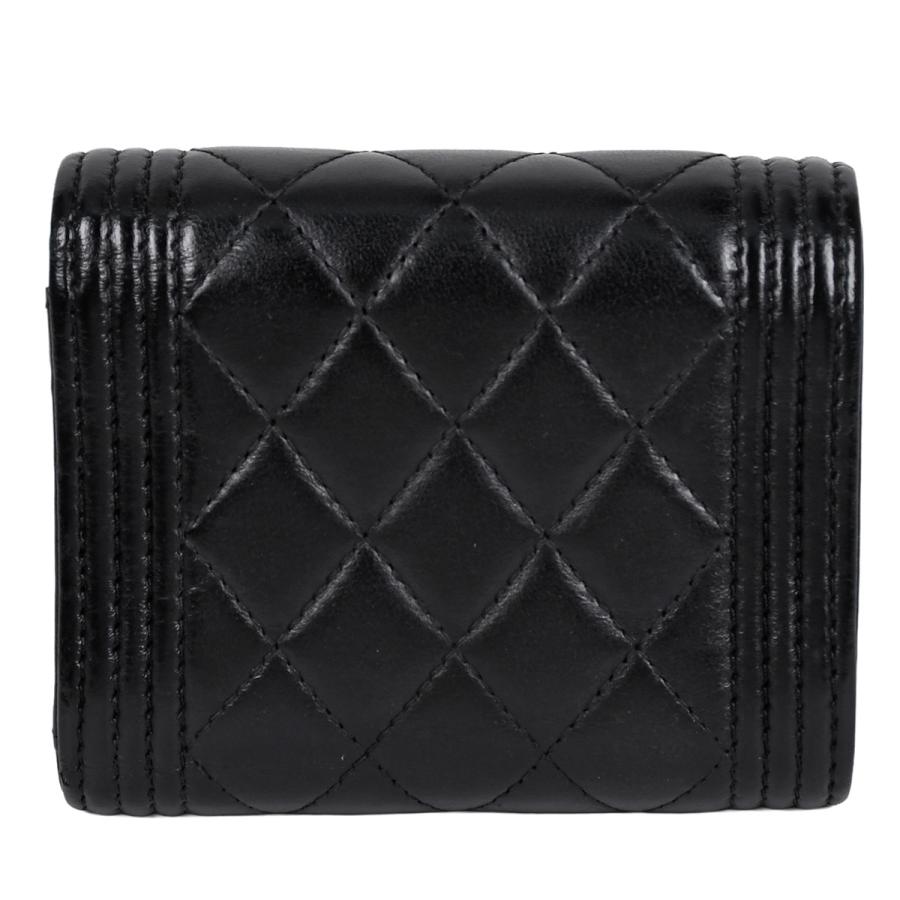 大幅値下げ　CHANEL ボーイシャネル 黒　三つ折り財布　メンテナンスなし CHANEL（シャネル） ボーイシャネル スモール ウォレット 三つ折り