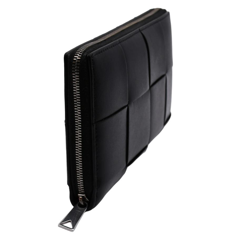 美品✨RFID ボッテガヴェネタ マキシ イントレ ロングウォレット 長財布 黒 BOTTEGA VENETA（ボッテガ・ヴェネタ） マキシイントレチャート ジップ