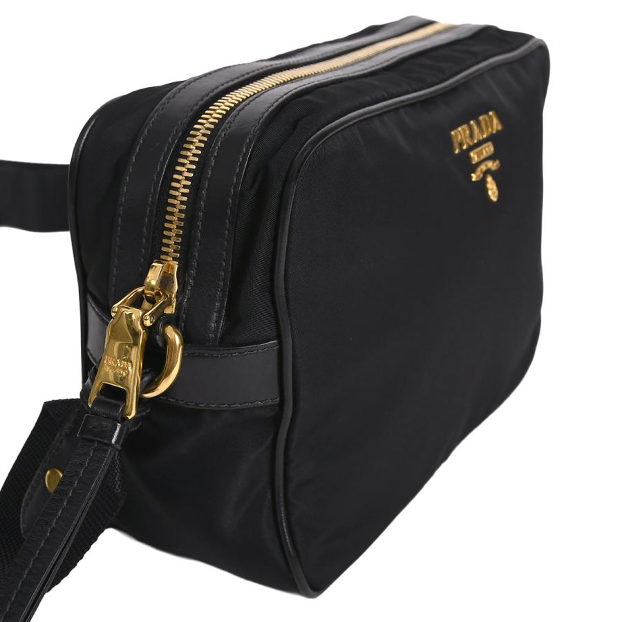 プラダ ショルダーバッグ メタルロゴ ゴールド金具 リボン ナイロン レザー 黒 PRADA（プラダ） メタルロゴ ショルダーバッグ クロスボディバッグ