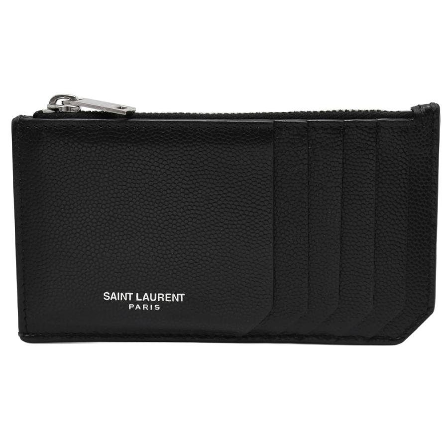 イヴサンローラン　ケース　ラウンドファスナー　ロゴ　小銭入れ　レザー SAINT LAURENT サンローラン フラグメント ジップポーチ コインケース