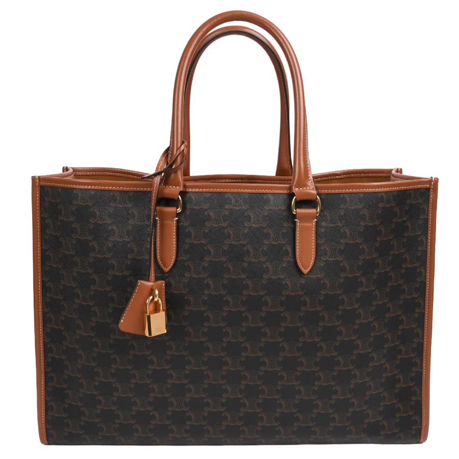 CELINE ホリゾンタルカバ ブラウン レザートートバッグ フィービー期 CELINE（セリーヌ） トリオンフ ホリゾンタル カバ トートバッグ