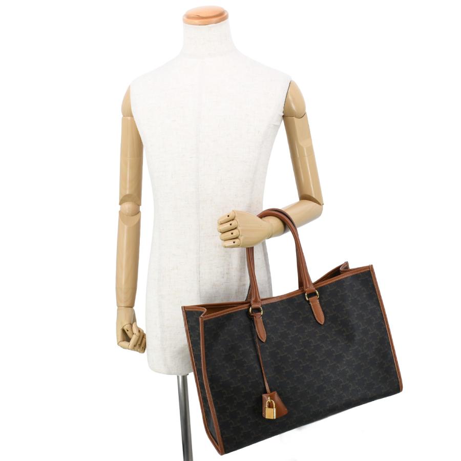セリーヌ CELINE ホリゾンタルカバ トートバッグ レザー ダークブラウン CELINE（セリーヌ） トリオンフ ホリゾンタル カバ トートバッグ