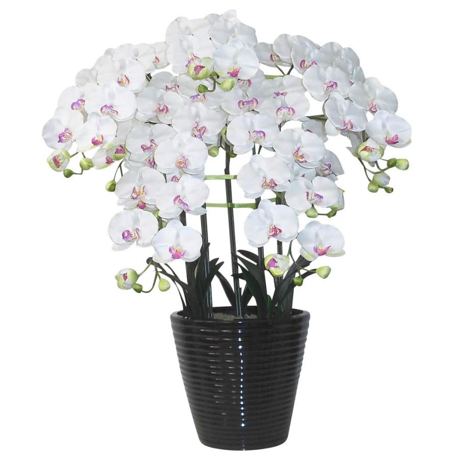 鉢植え 造花の胡蝶蘭 Eternityの光触媒 アートフラワー 光触媒 Lサイズ 5本立 Lサイズ 5本立 H95cm 白 黒鉢