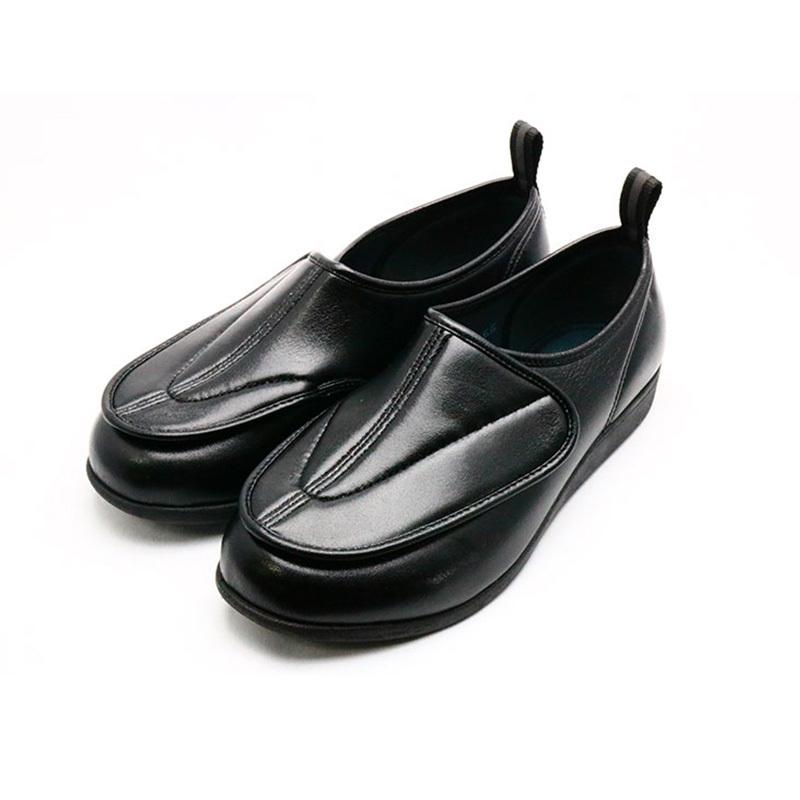 快歩主義 メンズ 幅広 4E 日本製 軽量 介護 履きやすい M003 ブラック