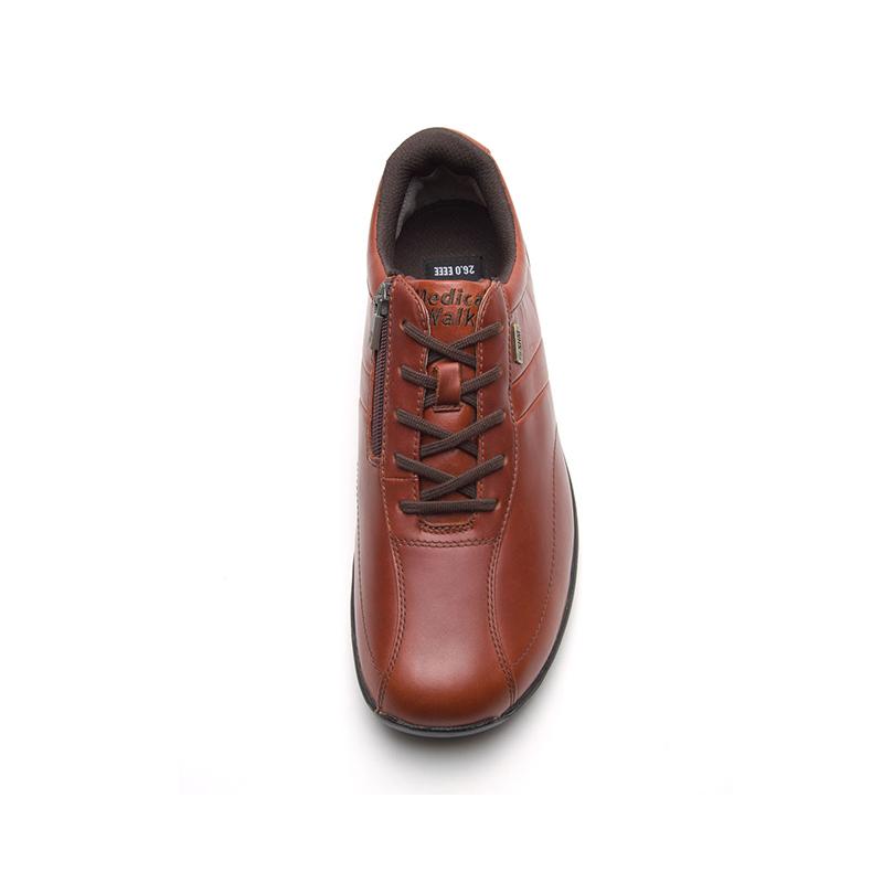 人気SALE,【高品質の製品】ウォーキングシューズ メンズ  メディカルウォーク MF ブラウン 4E 幅広  ひざに優しい靴　通勤 茶色 マジックテープ