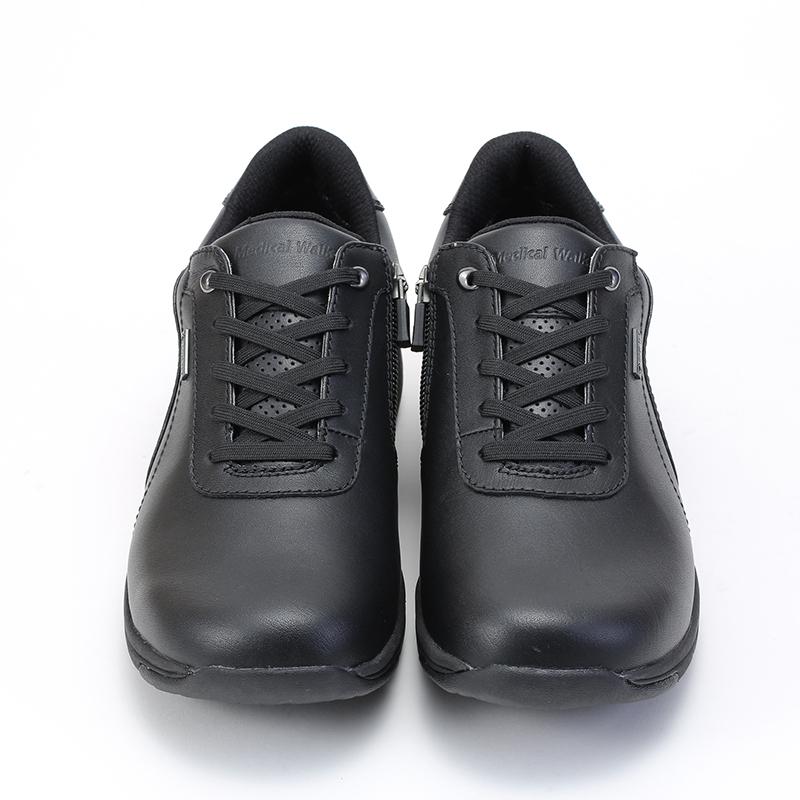 未使用級 アサヒ メディカルウォーク サイドジップ レザー ウォーキングシューズ アサヒシューズ ウォーキングシューズ 防水 男女兼用 メディカル