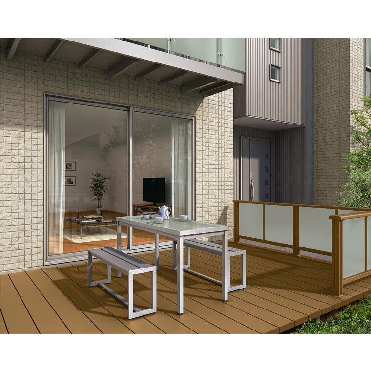 人工木デッキ レストステージ W2,596（1.5間）×D903（3尺）床板キャップ仕様 束柱A（調整なし） 標準束柱【リクシル】の画像