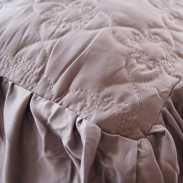 ベッドカバー シングル 1枚 刺繍フリル ベッドスプレッド ホテル仕様