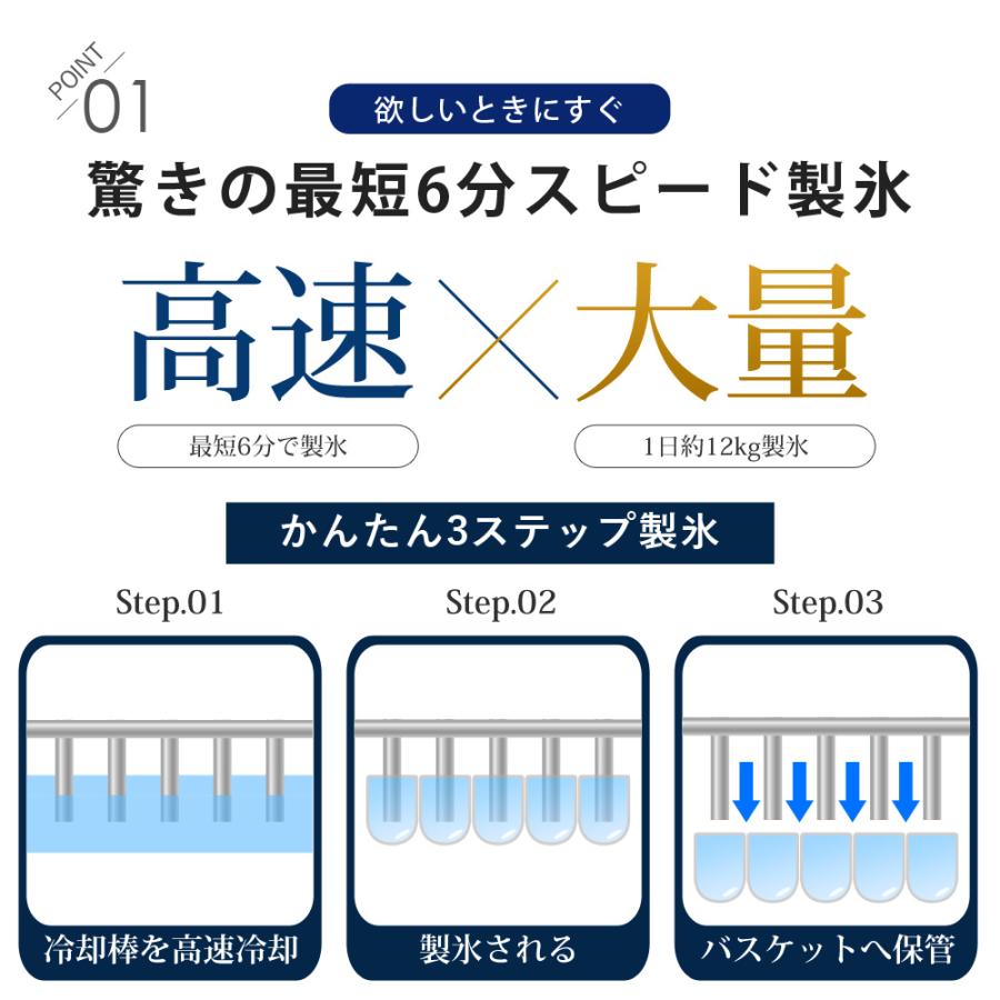 SunRuck（サンルック） 公式 製氷機 家庭用 小型 最短6分 高速製氷 丸