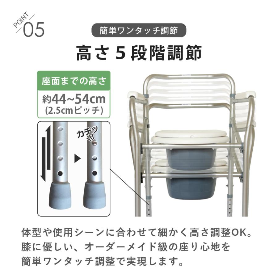 介護用　室内　トイレ　超安定 楽天市場】ポータブルトイレ デラックス型 バケツ付き 介護 （ 介護用