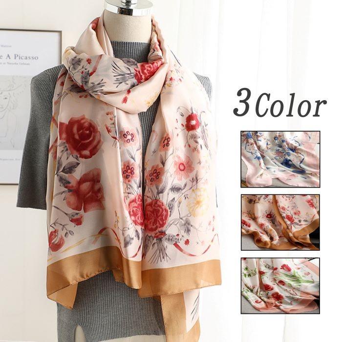 ストール スカーフ 大判 花柄 フラワー 春 夏 秋 薄手 羽織 レディース Sun Rutile 通販 Yahoo ショッピング