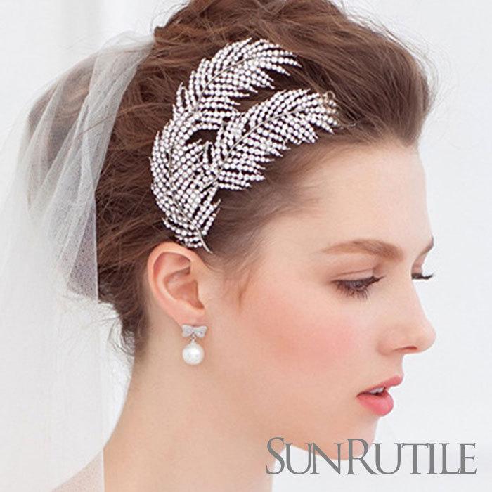 ウエディング ヘッドドレス ブライダル フェザー 羽 ヘッドアクセサリー 髪飾り パーティー 結婚式 ラインストーン C1801 07 Sun Rutile 通販 Yahoo ショッピング